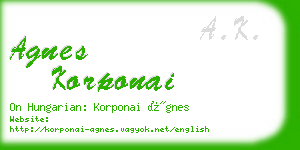 agnes korponai business card